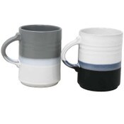 Wholesale - 2pk 20oz GREY/BLACK MUG C/P 8, UPC: 840104949672